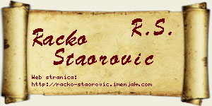 Racko Staorović vizit kartica